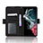 Leather Case Stands Flip Cover Holder BY3 for Samsung Galaxy S22 Ultra 5G