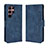 Leather Case Stands Flip Cover Holder BY3 for Samsung Galaxy S22 Ultra 5G Blue