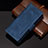 Leather Case Stands Flip Cover Holder BY3 for Samsung Galaxy Z Fold2 5G Blue