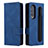 Leather Case Stands Flip Cover Holder BY3 for Samsung Galaxy Z Fold4 5G Blue