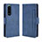 Leather Case Stands Flip Cover Holder BY3 for Sony Xperia 5 III Blue