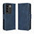 Leather Case Stands Flip Cover Holder BY3 for Vivo V27 Pro 5G Blue