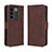 Leather Case Stands Flip Cover Holder BY3 for Vivo V27 Pro 5G Brown