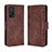 Leather Case Stands Flip Cover Holder BY3 for Xiaomi Mi 10T Pro 5G Brown