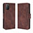 Leather Case Stands Flip Cover Holder BY3 for Xiaomi Poco M3 Brown