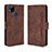 Leather Case Stands Flip Cover Holder BY3 for Xiaomi Redmi 9C Brown