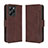 Leather Case Stands Flip Cover Holder BY3 for Xiaomi Redmi Note 12 Pro Speed 5G Brown