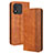 Leather Case Stands Flip Cover Holder BY4 for Huawei Honor X5 Brown