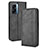 Leather Case Stands Flip Cover Holder BY4 for OnePlus Nord N300 5G Black