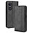 Leather Case Stands Flip Cover Holder BY4 for Oppo A18 Black