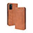 Leather Case Stands Flip Cover Holder BY4 for Oppo A55S 5G Brown