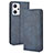Leather Case Stands Flip Cover Holder BY4 for Oppo Reno7 A Blue