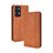 Leather Case Stands Flip Cover Holder BY4 for Oppo Reno7 Pro 5G Brown