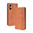 Leather Case Stands Flip Cover Holder BY4 for Oppo Reno7 Z 5G Brown