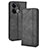 Leather Case Stands Flip Cover Holder BY4 for Oppo Reno9 Pro 5G Black