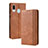 Leather Case Stands Flip Cover Holder BY4 for Samsung Galaxy A40 Brown