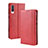 Leather Case Stands Flip Cover Holder BY4 for Samsung Galaxy A50 Red