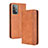 Leather Case Stands Flip Cover Holder BY4 for Samsung Galaxy A52 5G Brown