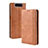 Leather Case Stands Flip Cover Holder BY4 for Samsung Galaxy A80 Brown