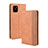 Leather Case Stands Flip Cover Holder BY4 for Samsung Galaxy A81 Brown