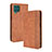 Leather Case Stands Flip Cover Holder BY4 for Samsung Galaxy F62 5G Brown