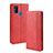 Leather Case Stands Flip Cover Holder BY4 for Samsung Galaxy M21 Red