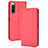 Leather Case Stands Flip Cover Holder BY4 for Sony Xperia 10 IV Red
