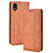 Leather Case Stands Flip Cover Holder BY4 for Sony Xperia Ace III SO-53C Brown