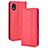 Leather Case Stands Flip Cover Holder BY4 for Sony Xperia Ace III SO-53C Red