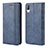 Leather Case Stands Flip Cover Holder BY4 for Sony Xperia L3 Blue