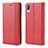 Leather Case Stands Flip Cover Holder BY4 for Sony Xperia L3 Red