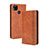 Leather Case Stands Flip Cover Holder BY4 for Xiaomi Redmi 9C Brown