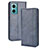 Leather Case Stands Flip Cover Holder BY4 for Xiaomi Redmi Note 11E 5G Blue