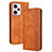 Leather Case Stands Flip Cover Holder BY4 for Xiaomi Redmi Note 12 Pro 5G Brown