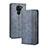 Leather Case Stands Flip Cover Holder BY4 for Xiaomi Redmi Note 9 Blue