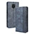 Leather Case Stands Flip Cover Holder BY4 for Xiaomi Redmi Note 9 Pro Blue