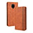 Leather Case Stands Flip Cover Holder BY4 for Xiaomi Redmi Note 9 Pro Brown