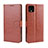 Leather Case Stands Flip Cover Holder BY5 for Google Pixel 4 XL Brown