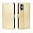 Leather Case Stands Flip Cover Holder BY5 for OnePlus Nord N20 5G Gold