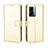 Leather Case Stands Flip Cover Holder BY5 for Oppo A56S 5G Gold