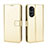 Leather Case Stands Flip Cover Holder BY5 for Oppo A78 5G Gold