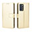 Leather Case Stands Flip Cover Holder BY5 for Oppo Reno6 Pro 5G India Gold