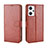 Leather Case Stands Flip Cover Holder BY5 for Oppo Reno7 A Brown