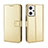 Leather Case Stands Flip Cover Holder BY5 for Oppo Reno7 A Gold