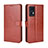 Leather Case Stands Flip Cover Holder BY5 for Oppo Reno7 Pro 5G Brown