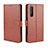 Leather Case Stands Flip Cover Holder BY5 for Sony Xperia 1 II Brown