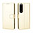 Leather Case Stands Flip Cover Holder BY5 for Sony Xperia 1 IV Gold