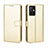 Leather Case Stands Flip Cover Holder BY5 for Vivo T1 5G India Gold