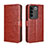 Leather Case Stands Flip Cover Holder BY5 for Vivo V27 Pro 5G Brown