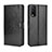Leather Case Stands Flip Cover Holder BY5 for Vivo Y20 Black